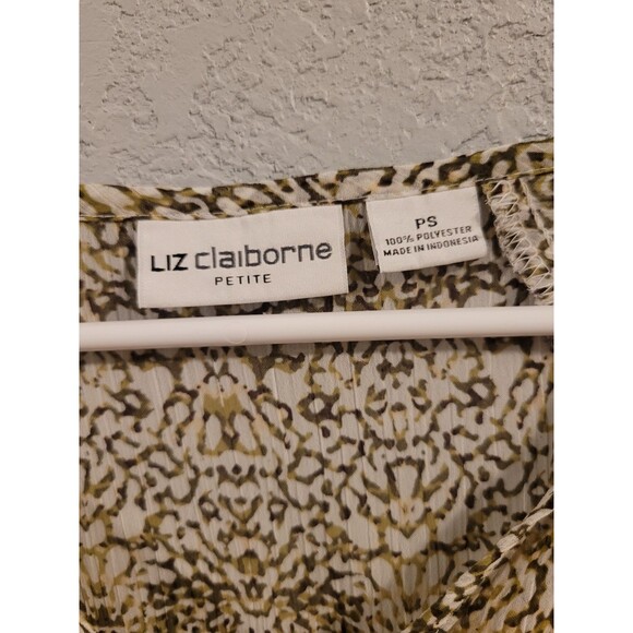 Liz Claiborne Women Petite Size PS‎ 3/4 Sleeve See-Through Blouse - Picture 2 of 5